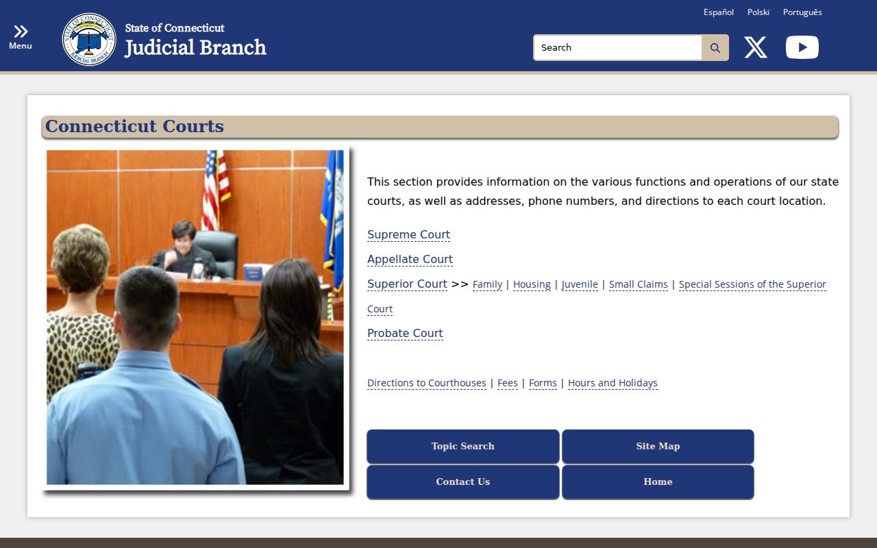 East Hartford County court records Connecticut court structure